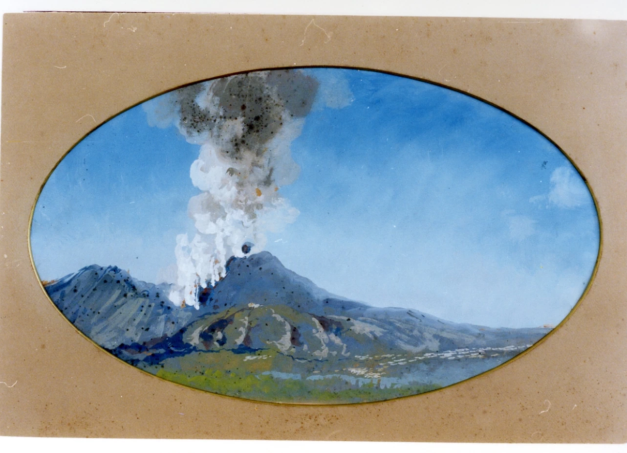 Veduta del Vesuvio in eruzione - Certosa e Museo Nazionale S. Martino, Napoli
